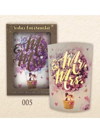 detail Nekupto Svítící lucernička s textem - Mr. & Mrs