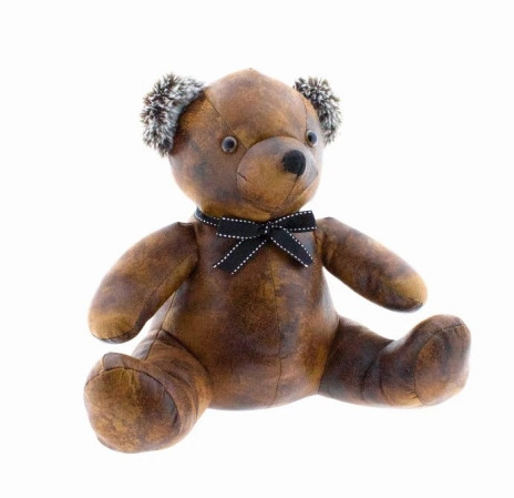 detail Zarážka do dveří HamiltonLiving MEDVÍDEK BERNARD, umělá kůže