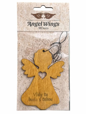 detail Dřevěná vůně do auta Angel Wings - VŽDY TU BUDU S TEBOU, anděl