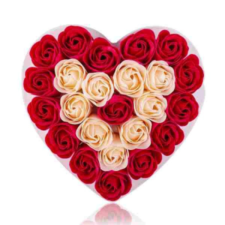 detail Salsa Mýdlové růže 24x 4g v boxu ve tvaru srdce MIX / cena 1ks