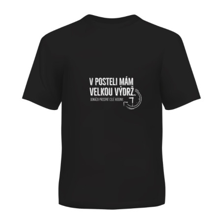 detail Albi Humorné tričko - V posteli mám velkou výdrž, velikost XXL