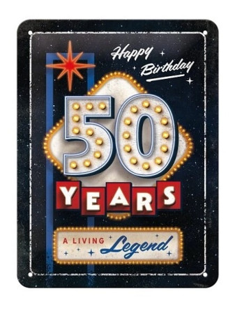 detail Nekupto Cedulka 50 YEARS, HAPPY BIRTHDAY, 15x20cm