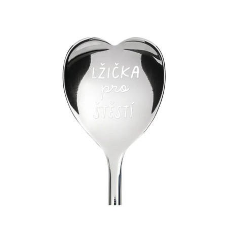detail Albi Srdíčková lžička s textem - Lžička pro štěstí, 13,5cm
