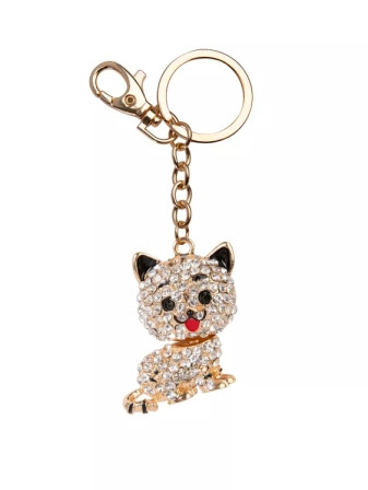 detail Albi Štrasová klíčenka - Kočička sedící, kov