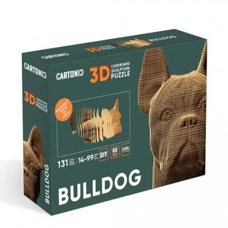 detail Cartonic 3D PUZZLE - BULLDOG, 131 dílků, LEVEL3