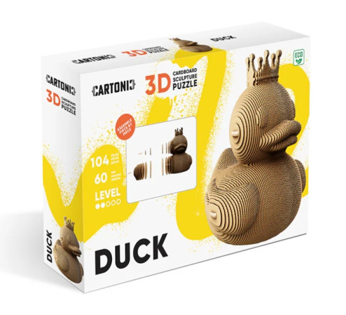 detail Cartonic 3D PUZZLE - DUCK, 104 dílků, LEVEL2
