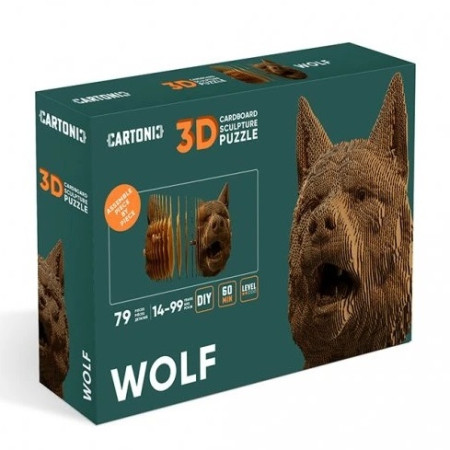 detail Cartonic 3D PUZZLE - WOLF, 79 dílků, LEVEL 2