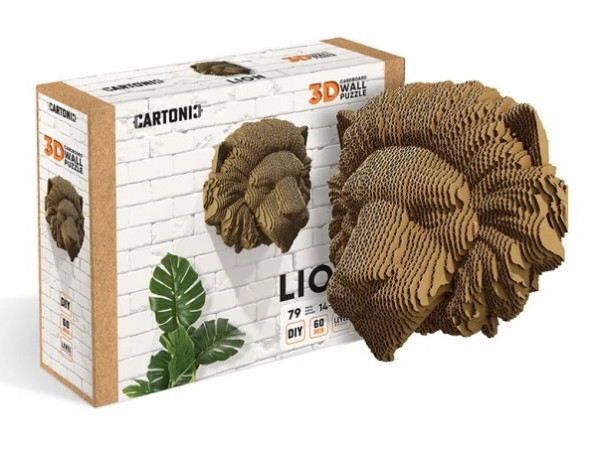 detail Cartonic 3D PUZZLE - LION, 79 dílků, LEVEL 2 (k zavěšení)