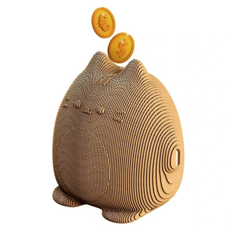 detail Cartonic 3D PUZZLE - CUTE CAT pokladnička, 98 dílků, LEVEL4