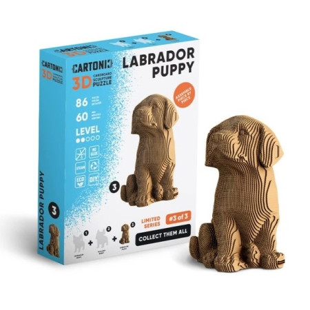 detail Cartonic 3D PUZZLE - LABRADOR PUPPY, 86 dílků, LEVEL2