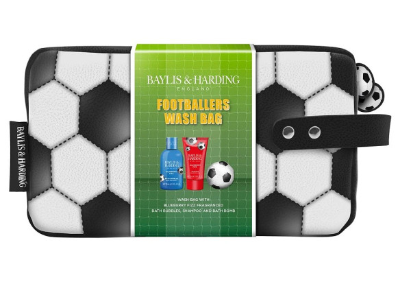 detail Baylis&Harding FOOTBALL Sada péče o tělo v kosmetické taštičce.
