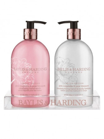 detail Baylis&Harding tekuté mýdlo + mléko na ruce MAGNÓLIE A HRUŠKOVÝ KVĚT,2x500