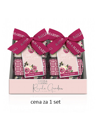 detail Baylis&Harding Royal Garden ROSE, sada 3 tuhých mýdel, 3x 100g