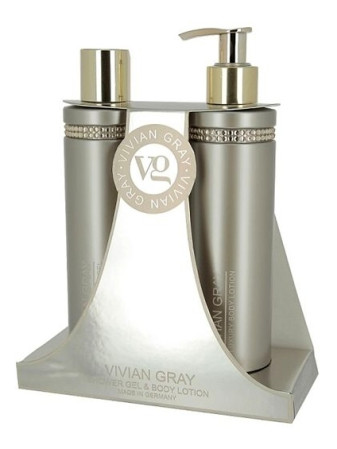 detail Vivian Gray CRYSTALS BROWN, dárková sada péče o tělo, 2x 250 ml