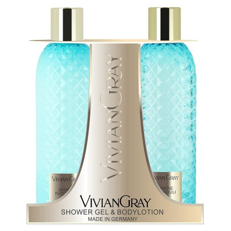 detail Vivian Gray GEMSTONE Jasmine & Patchouli, péče o tělo, 2x 300 ml