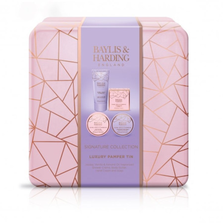detail Baylis & Harding Sada péče o tělo v plechové dóze - Jojoba & Vanilka, 4ks