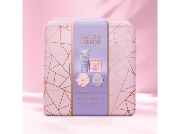 detail Baylis & Harding Sada péče o tělo v plechové dóze - Jojoba & Vanilka, 4ks