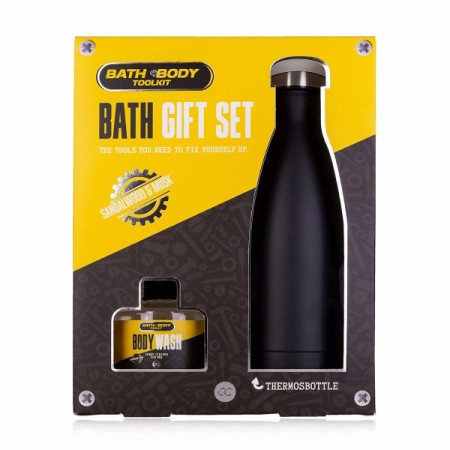 detail Dárková sada BATH BODY TOOLKIT, termoláhev + sprchový gel 140 ml