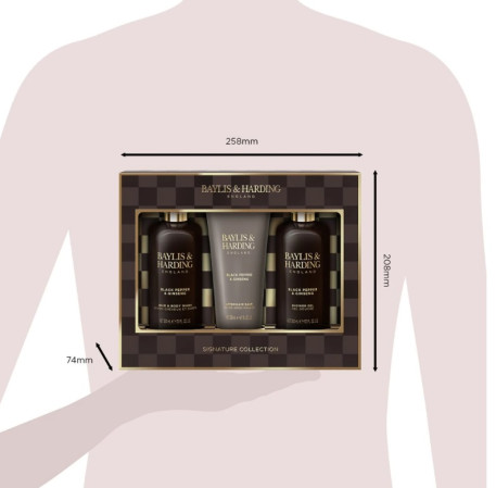detail Baylis&Harding Černý pepř & Ženšen Sada péče o tělo, 3 ks