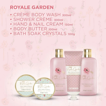 detail Baylis&Harding Rose, Poppy & Vanilla Sada péče o tělo, 5dílná
