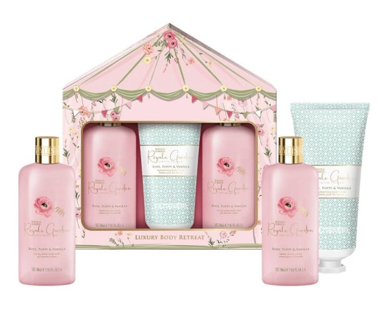 detail Baylis&Harding Rose, Poppy & Vanilla Sada péče o tělo, 3dílná
