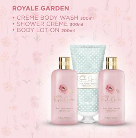 detail Baylis&Harding Rose, Poppy & Vanilla Sada péče o tělo, 3dílná