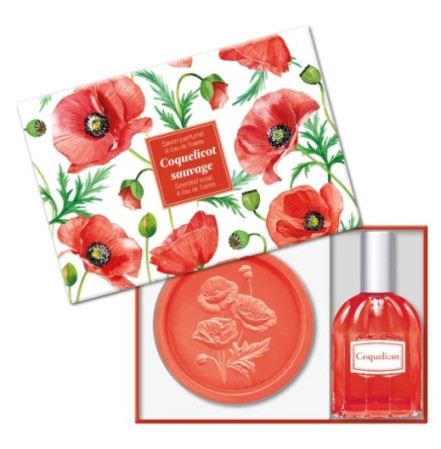 detail Esprit Provence VLČÍ MÁK, sada tuhé mýdlo s toaletní vodou