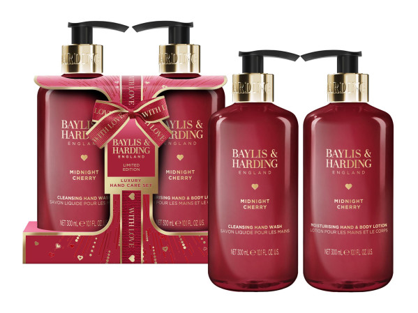 detail Baylis&Harding Midnight Cherry, dárkový set péče o ruce, 2ks