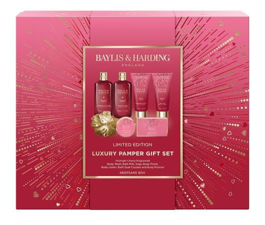 detail Baylis&Harding Midnight Cherry, dárková sada péče o tělo, 7dílná