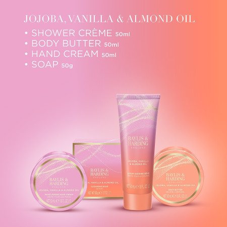 detail Baylis&Harding Jojoba, Vanilla, Almond Dárková sada péče o tělo, 4dílná