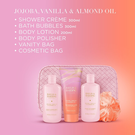 detail Baylis&Harding Jojoba, Vanilla, Almond Dárková sada v taštičce 6dílná