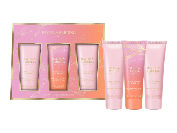 detail Baylis&Harding Jojoba, Vanilla, Almond, dárková sada krémů na ruce, 3dílná