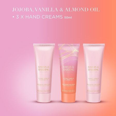 detail Baylis&Harding Jojoba, Vanilla, Almond, dárková sada krémů na ruce, 3dílná