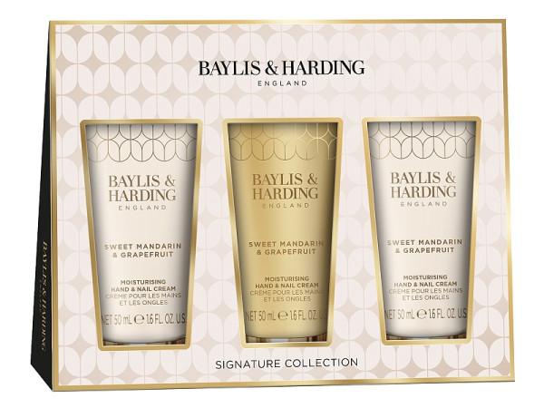 detail Baylis&Harding Mandarin&Grapefruit, sada krémů na ruce 3x50ml