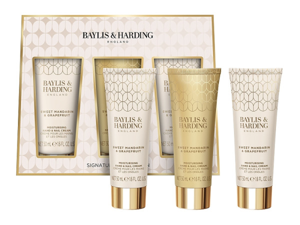 detail Baylis&Harding Mandarin&Grapefruit, sada krémů na ruce 3x50ml