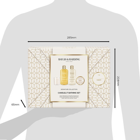 detail Baylis&Harding Mandarin&Grapefruit, dárkový set se svíčkou, 4dílný