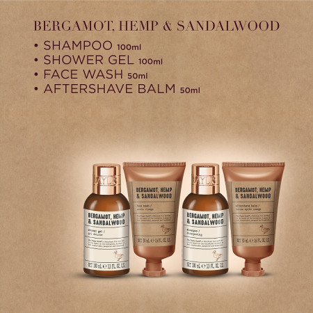 detail Baylis&Harding Bergamot, Hemp & Sandalwood Dárkový set, 5dílný