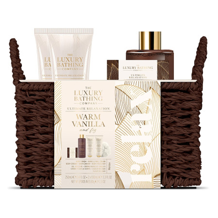 detail Grace Cole Warm Vanilla & Fig, dárkový set péče o tělo v košíku