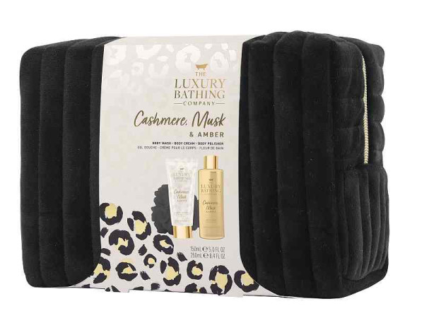 detail Grace Cole Kašmír, Mošus & Ambra, dárkový set s kosmetickou taškou, 4dílný