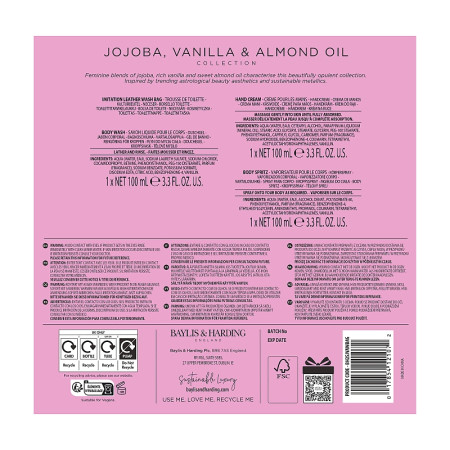 detail Baylis&Harding Jojoba, Vanilla, Almond Set v dárkové tašce, 4dílný