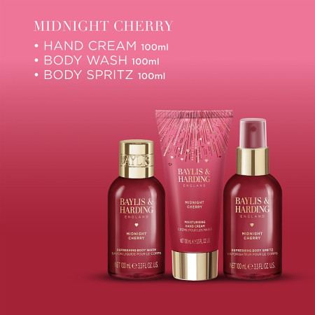 detail Baylis&Harding Midnight Cherry Set v dárkové tašce, 4dílný