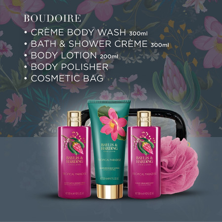 detail Baylis&Harding Tropical Paradise Set ve velké kosmetické tašce, 6dílný