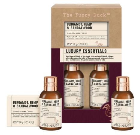 detail Baylis&Harding Bergamot, Hemp & Sandalwood, sada péče o tělo, vlasy, 3dílná