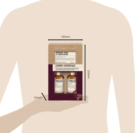 detail Baylis&Harding Bergamot, Hemp & Sandalwood, sada péče o tělo, vlasy, 3dílná