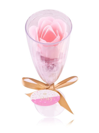 detail Accentra Let's Celabrate sklenka s koupelovou solí a květem