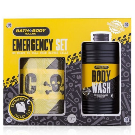 detail Accentra Bath & Body Toolkit, dárkový set toaletní papír, sprchový gel 400ml