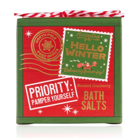 detail Accentra Hello Winter, koupelová sůl, 100g s vůní ojíněné brusinky