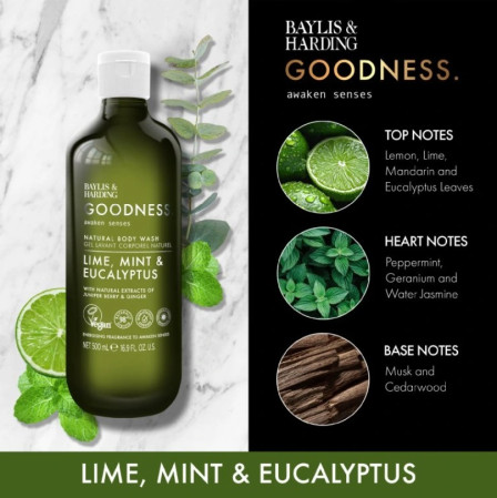 detail Baylis&Harding Sprchový gel - Goodnes Lime, Mint & Eucalyptus, 500ml