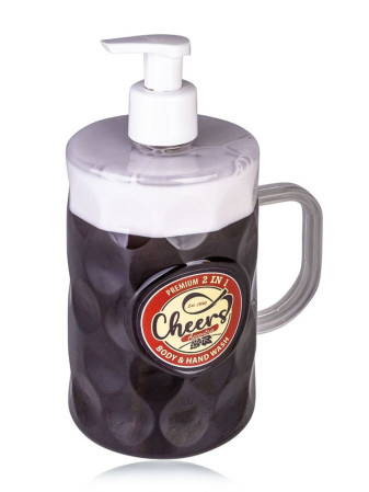 detail Accentra Cheers, sprchový gel 2v1 ve tvaru půllitru černého piva, 720ml