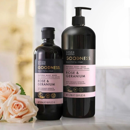detail Baylis&Harding Sprchový gel - Goodness Rose & Geranium, 1L